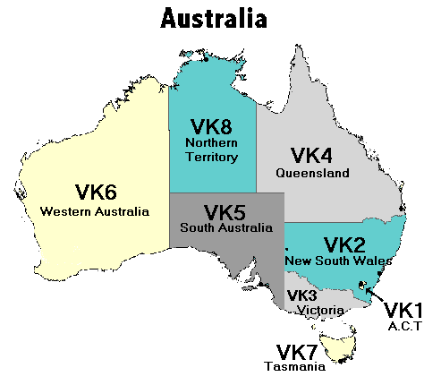 Australian VK's Repeater Map